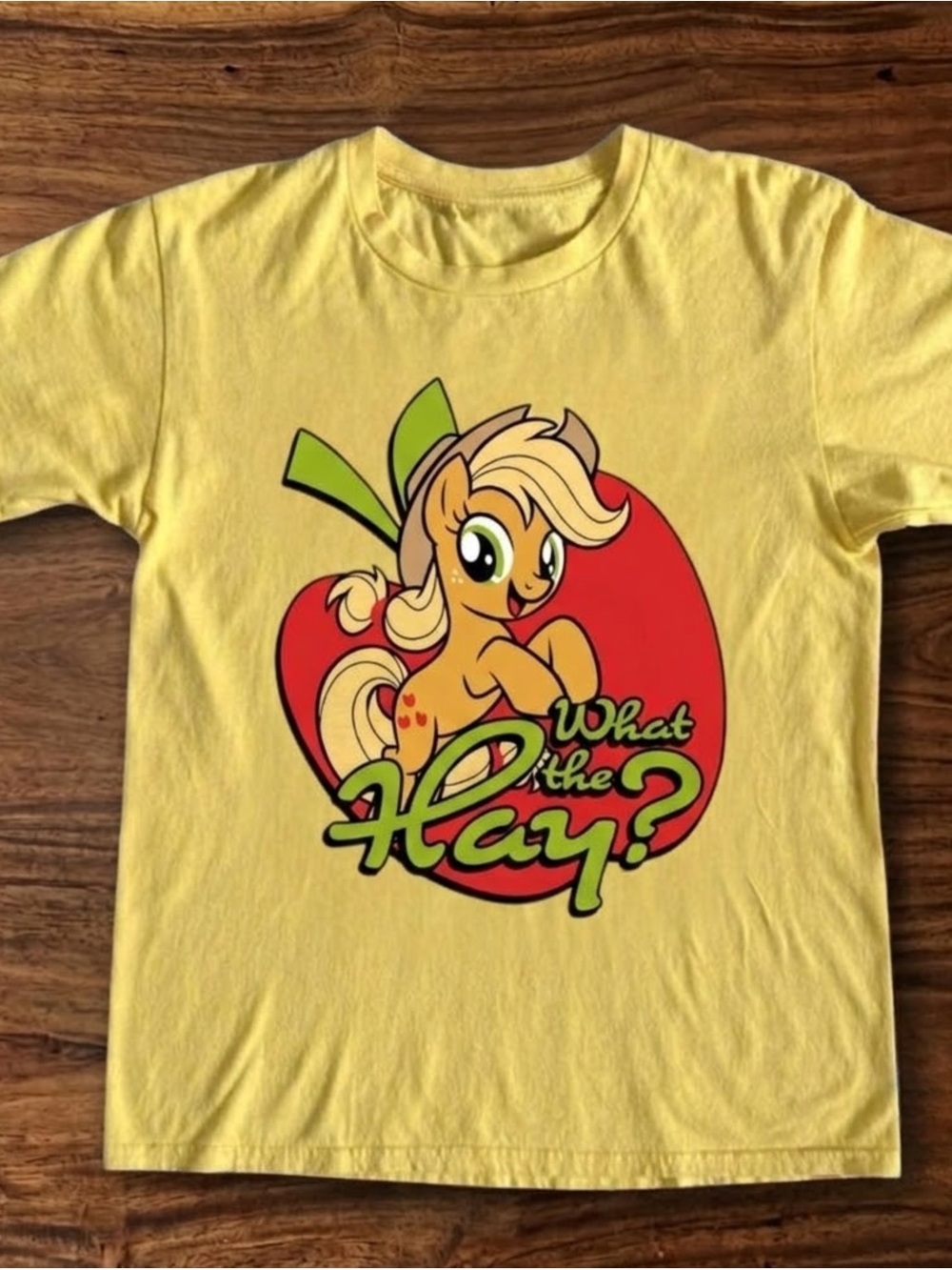 Yellow Graphic Tee with Pony Heart Design